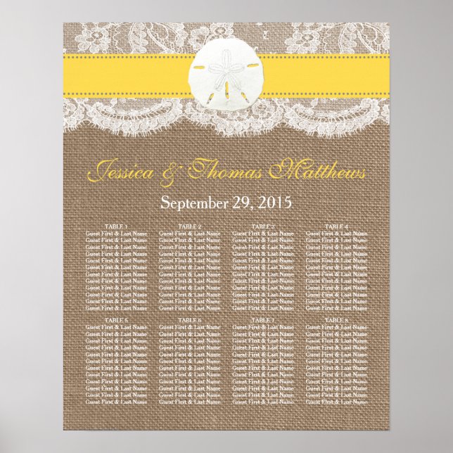 Poster La collection de mariages de plage de sable jaune  (Devant)