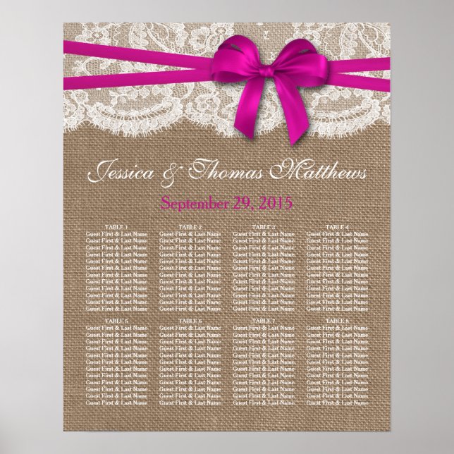 Poster La collection de Mariages Rustic Rose Bow Sièges (Devant)