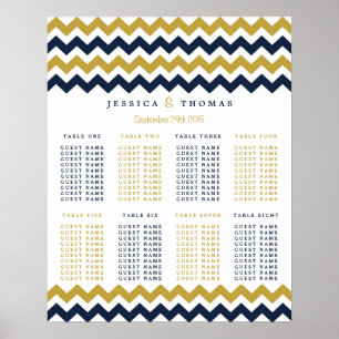Poster La collection Mariage moderne Chevron - Marine & G