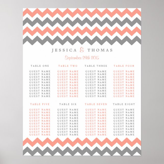 Poster La collection moderne de Mariages Chevron - rose e (Devant)