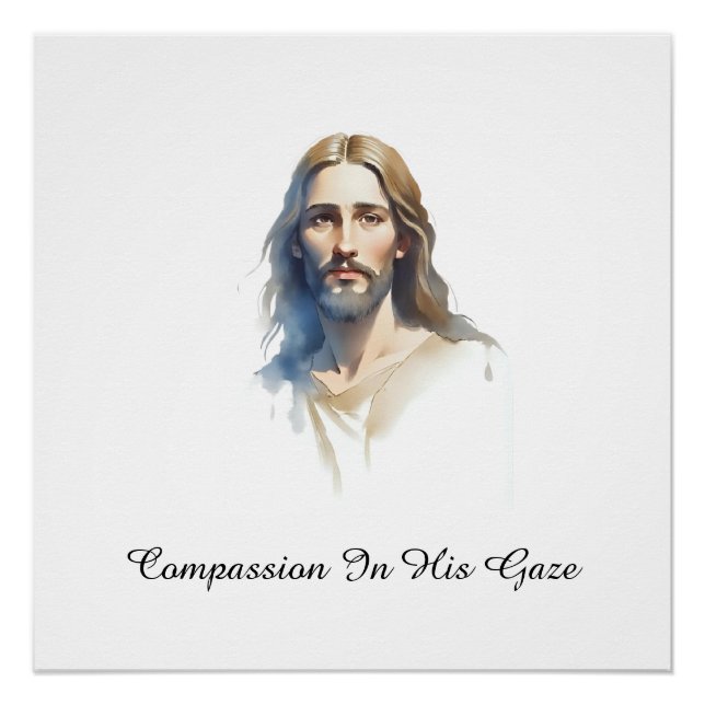 Poster La compassion dans son regard - Jésus Peinture de  (Devant)