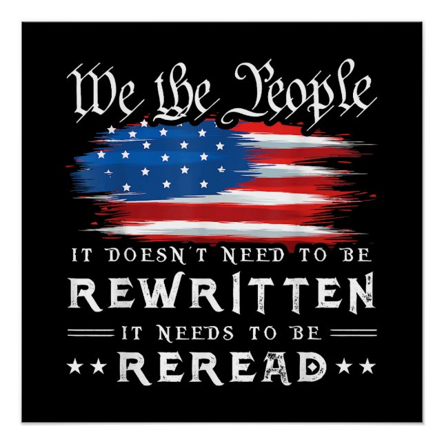 Poster La Constitution américaine du drapeau doit être re (Devant)