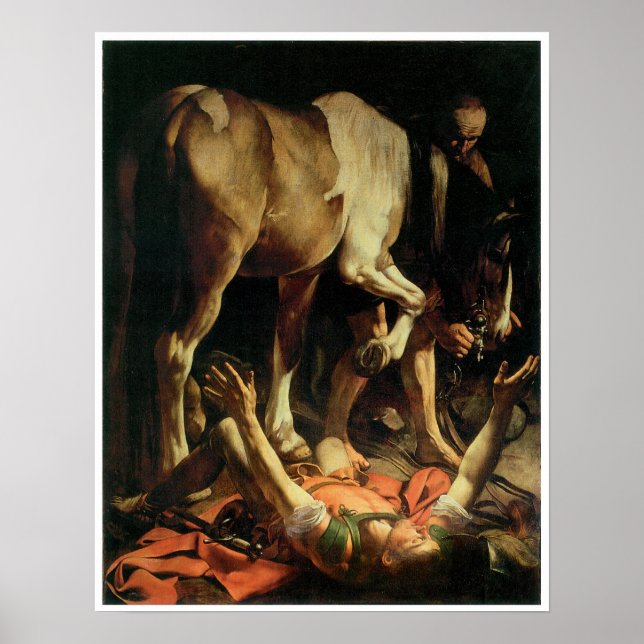 Poster La conversion de Saint Paul, Caravaggio (Devant)