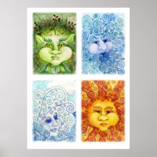 Poster La copie de quatre éléments
