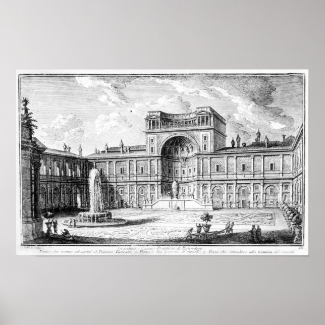 Poster La Cour du Belvédère dans le Vatican Rome (Devant)