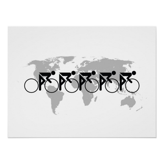 Poster La Course De Vélo N° 3 Noir Sur Blanc (Devant)