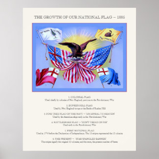 Poster La croissance de notre drapeau national ~ Vintage