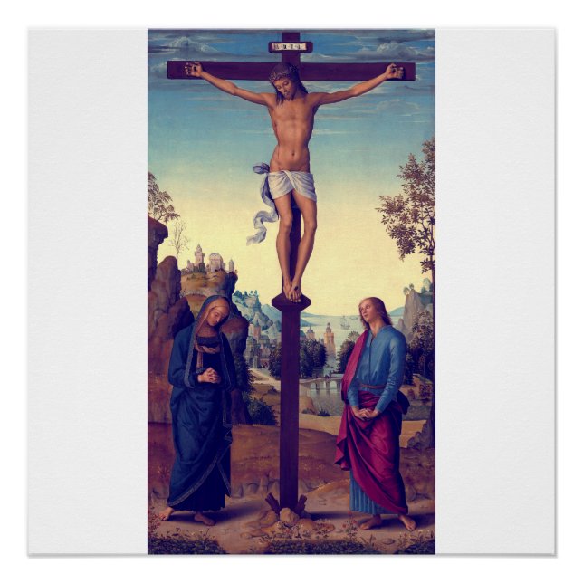 Poster La Crucifixion avec la Vierge par Pietro Perugino (Devant)
