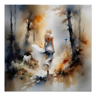 Poster La Dame À Travers Une Forêt