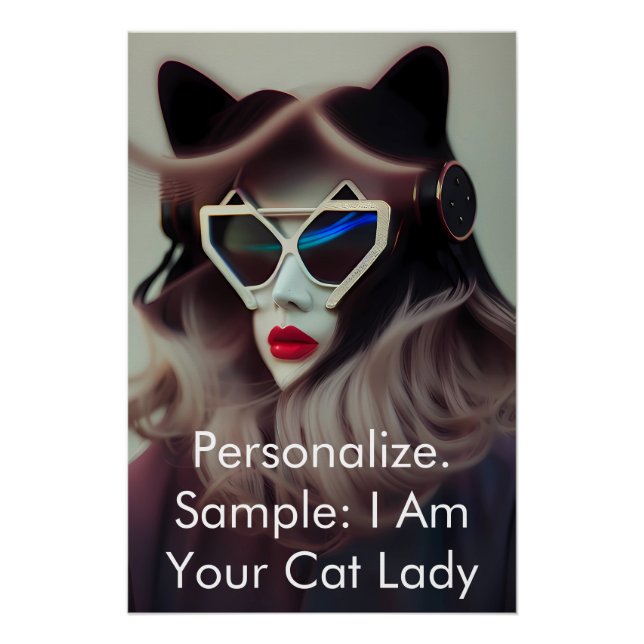Poster La Dame au Chat (Personnalisable) (Devant)