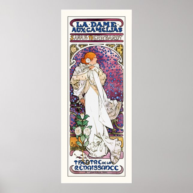 Poster La Dame aux Camélias by Mucha (Devant)