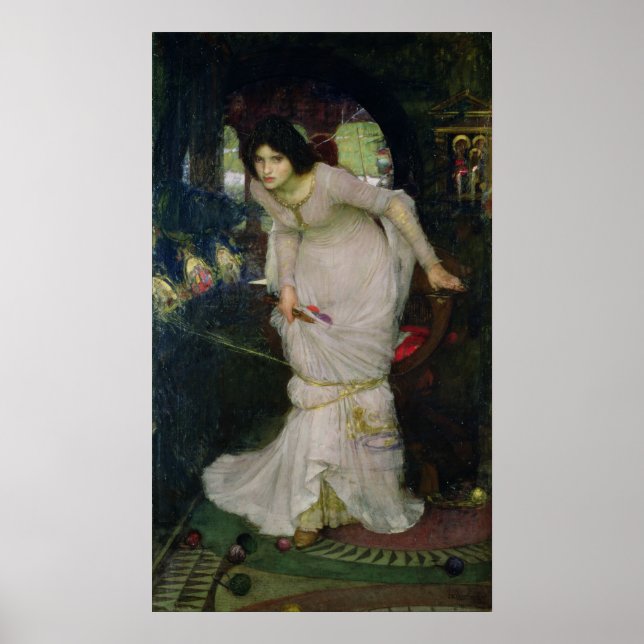 Poster La Dame de Shallot par John Waterhouse (Devant)