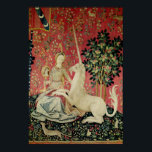 Poster La Dame et la licorne : 'Vue'<br><div class="desc">La Dame et l'Unicorne de l'Ecole Française : "Vue" située au Musée National du Moyen Age et des Thermes de Cluny,  Paris. La Dame et la licorne : 'Sight' a été créée vers le 15ème siècle.</div>