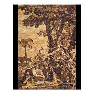 Poster La découverte de Moïse du livre de l'Exode