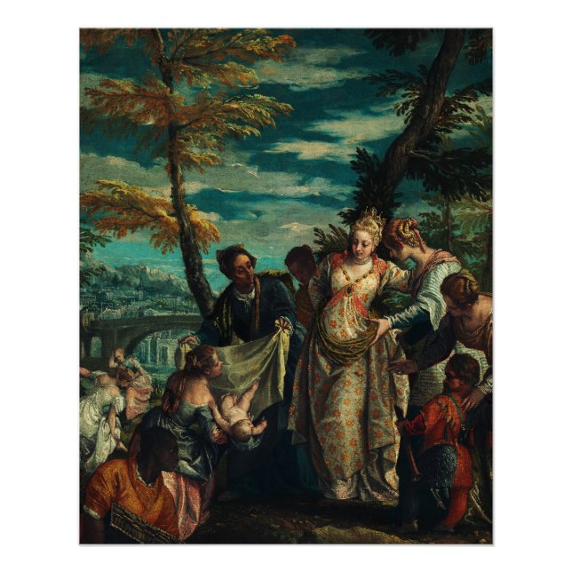 Poster La Découverte de Moïse par Veronese Fine Art (Devant)