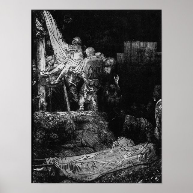 Poster La Descente de la Croix avec une Torche, 1654 (Devant)