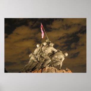Poster La deuxième guerre mondiale Iwo Jima Arlington