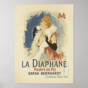 Poster La Diaphane Poudre de Riz Sarah Bernhardt