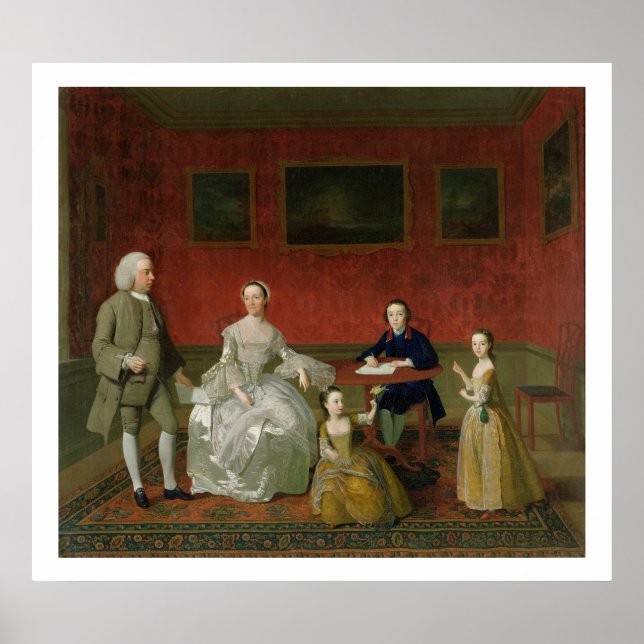 Poster La famille Buckley-Boar, c.1758-60 (huile sur toil (Devant)