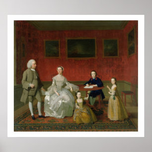 Poster La famille de Buckley-Verrat, c.1758-60 (huile sur
