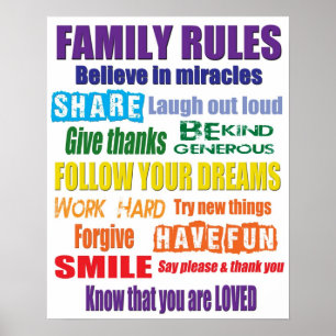 Poster La famille de couleur ordonne l'affiche