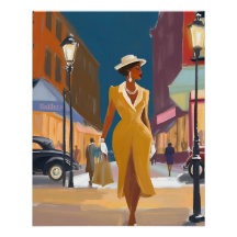 La femme Harlem dans la nuit