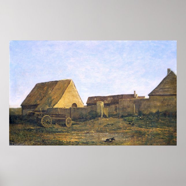 Poster La ferme française par Charles-François Daubigny (Devant)