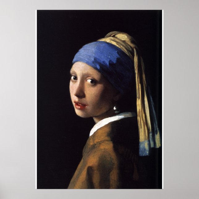Poster La fille au collier de perles de Vermeer (Devant)