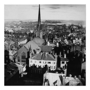 Poster La flèche ornementée d'une église à Boston