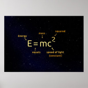 Poster la formule de mathématiques d'einstein la nuit