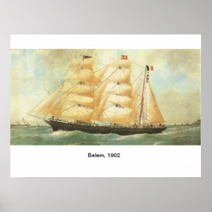Poster La France, bateau de navigation Belem 1902