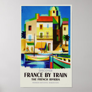 Poster La France par le Vintage voyage du train