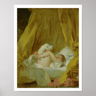 Poster "La Gimblette", fille avec un chien, c.1770 (huile