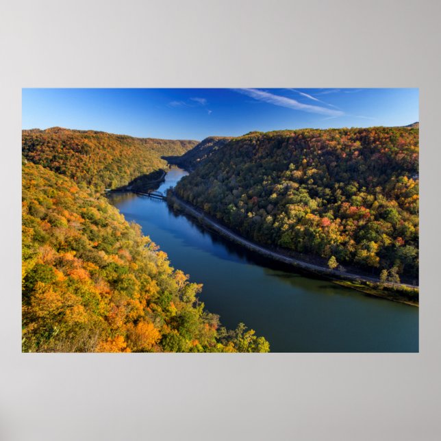 Poster La gorge de la New River à Hawks Nest State Park (Devant)