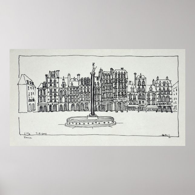 Poster La Grand Place | Lille, France (Devant)