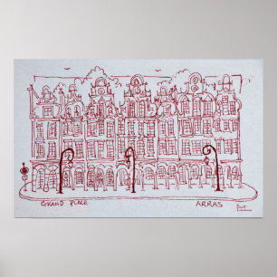 Poster La Grand-Place   Région Artois, Arras, France