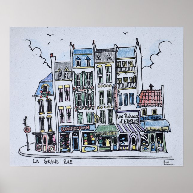 Poster La Grand Rue | Boulogne-Sur-Mer, France (Devant)