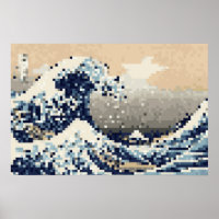 La Grande Vague au large de Kanagawa 8 Bit Pixel A