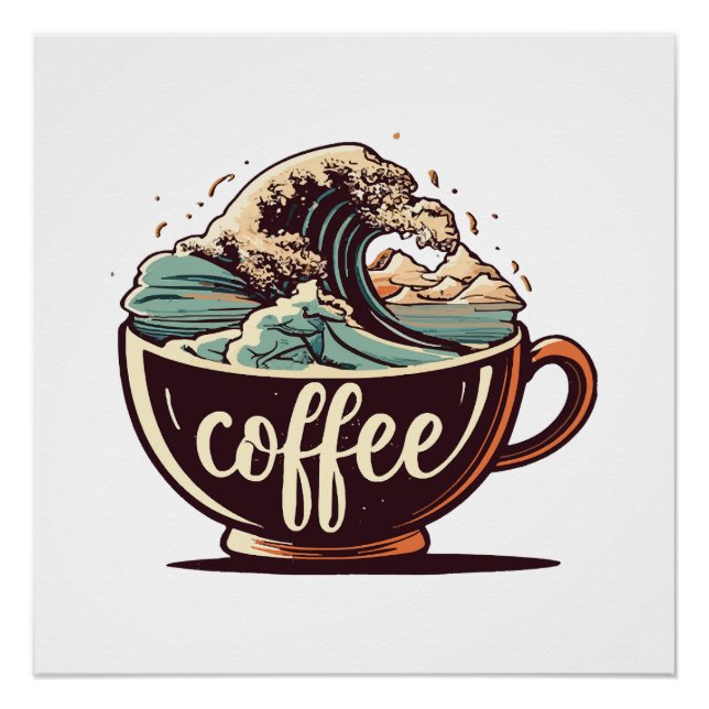 Poster La Grande Vague De Café (Devant)