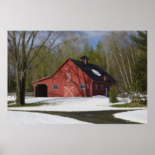 Poster La Grange Rouge En Hiver