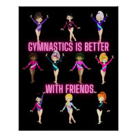 La Gymnastique Est Mieux Avec Les Amis Neon