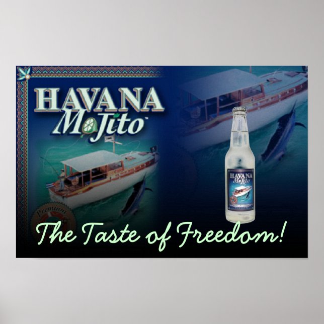 Poster La Havane Mojito le goût de la liberté toile Impri (Devant)