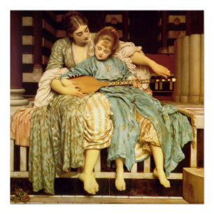 Poster La leçon de musique Frederic Leighton brillant