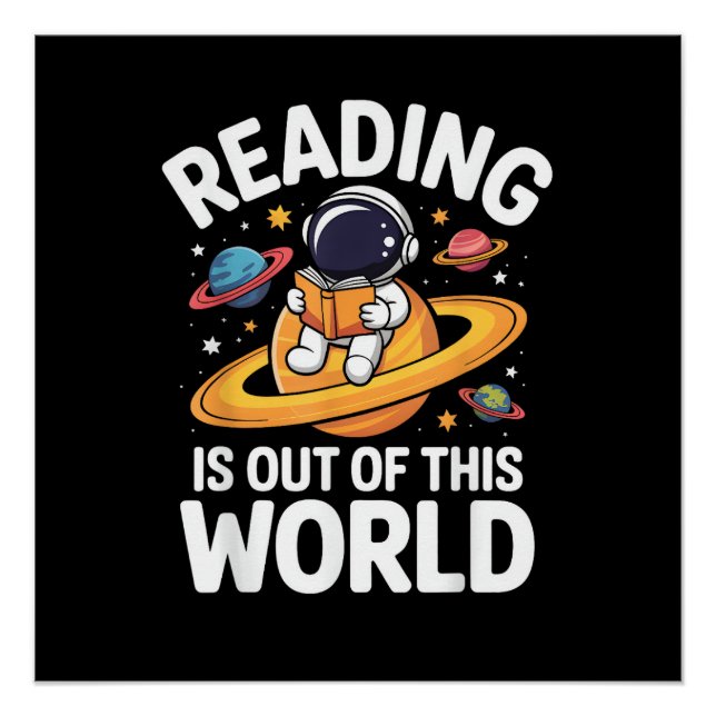 Poster La lecture est hors de ce monde livres drôles d'es (Devant)