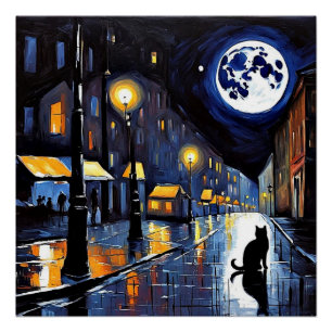 Poster La Lune et Le Chat