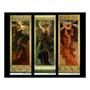 Poster La lune et les étoiles by Alphonse Mucha