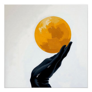 Poster La main noir qui porte le monde en couleur