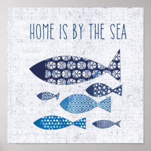 Poster La maison côtière de l'art est par la mer