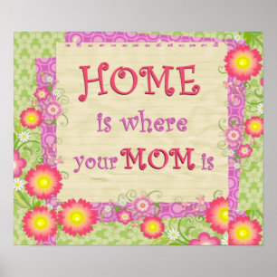 Poster La maison est où votre maman est copie