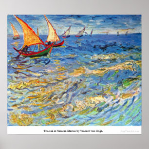 Poster La mer chez Saintes-Maries par Vincent van Gogh